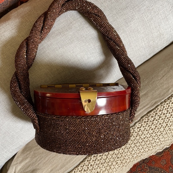 Vintage Bakelite Beaded Bag - Picture 2 of 13